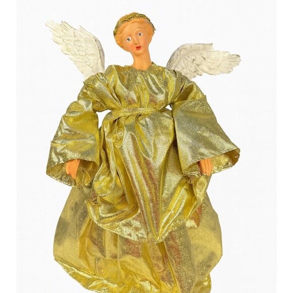 Angel Tree Topper Fontanini italian Style Elegant Gold Vintage Christmas Resin H - Picture 1 of 16